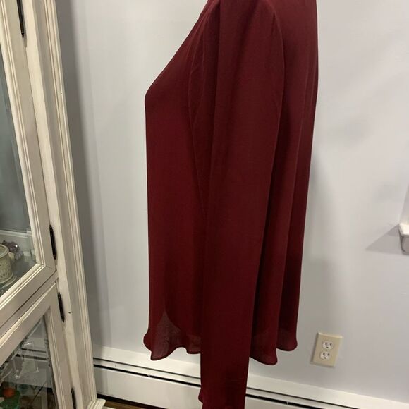Lou & Grey Burgundy Blouse with Long Sleeves - Picture 9 of 10